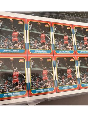 Michael Jordan 1986-87 Fleer #57 Rookie Card Uncut Sheet Error Piece